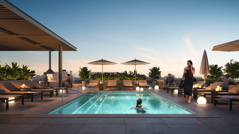 Denizen — Pool eye level rendering radical galaxy studio
