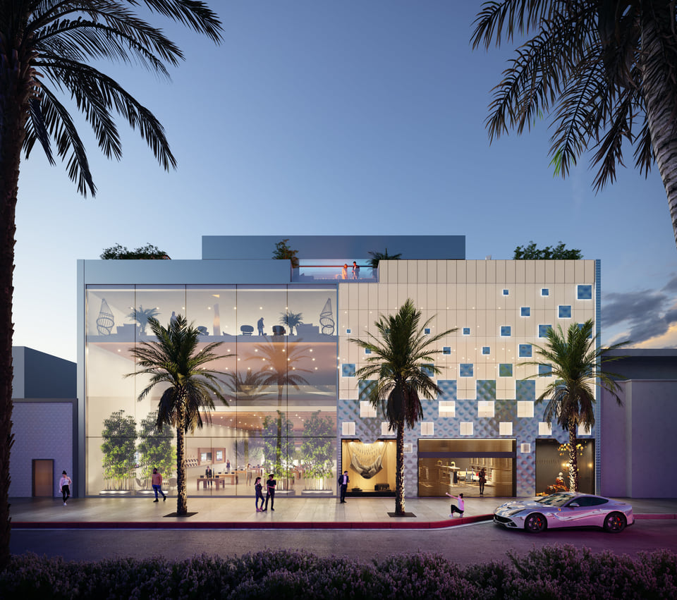 360 N Rodeo Drive Retail Rendering created by Radical Galaxy Studio, used to market a property.
