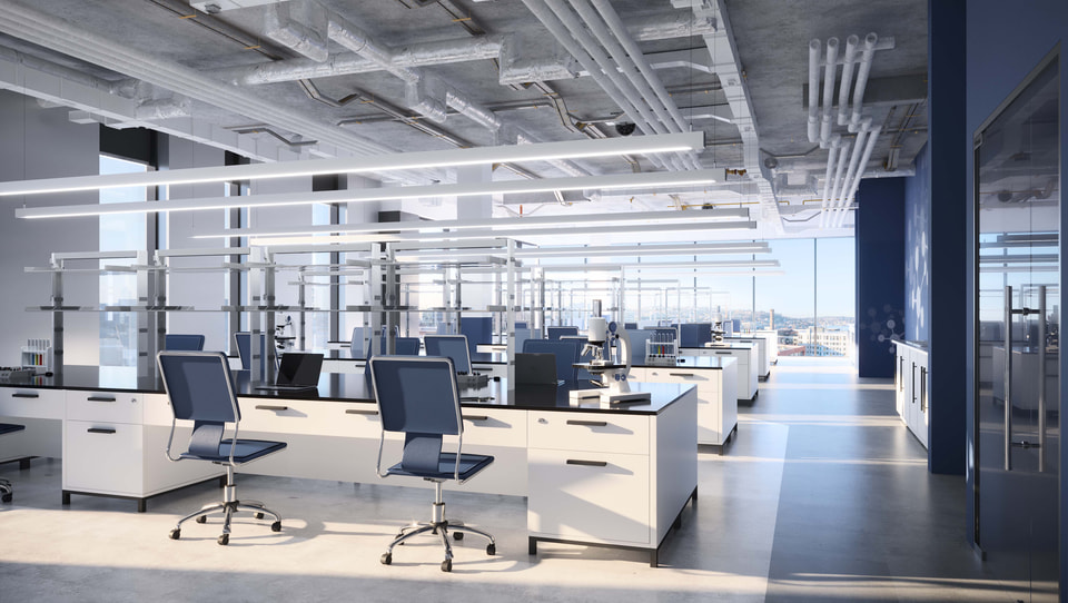 Radical Galaxy Studio created a lab space rendering of the cascadian new development in seattle.