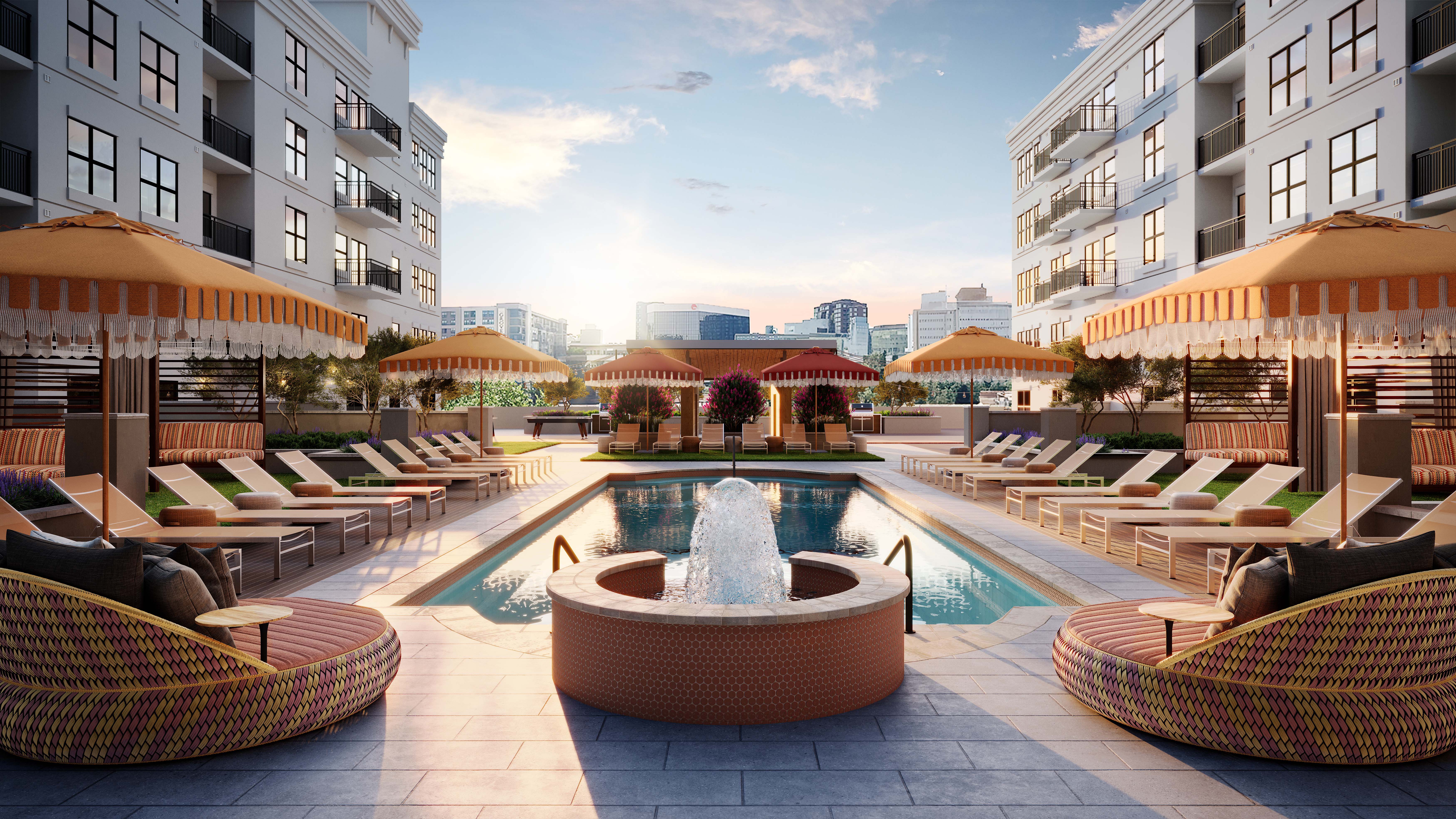 3D architectural visualization of Hyatt resort pool area in Hawaii, Canada created by Radical Galaxy Studio