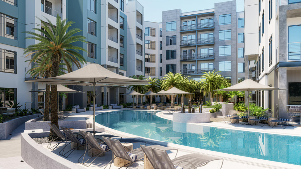 Cortland Westshore — Pool amenity rendering