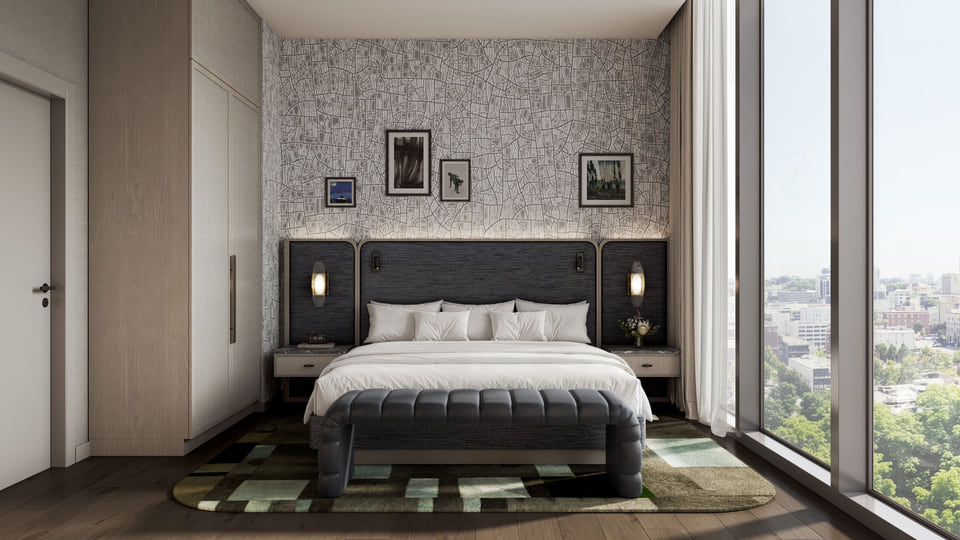 Elevation Hotel, Montgomery AL — hotel guestroom bedroom hospitality rendering