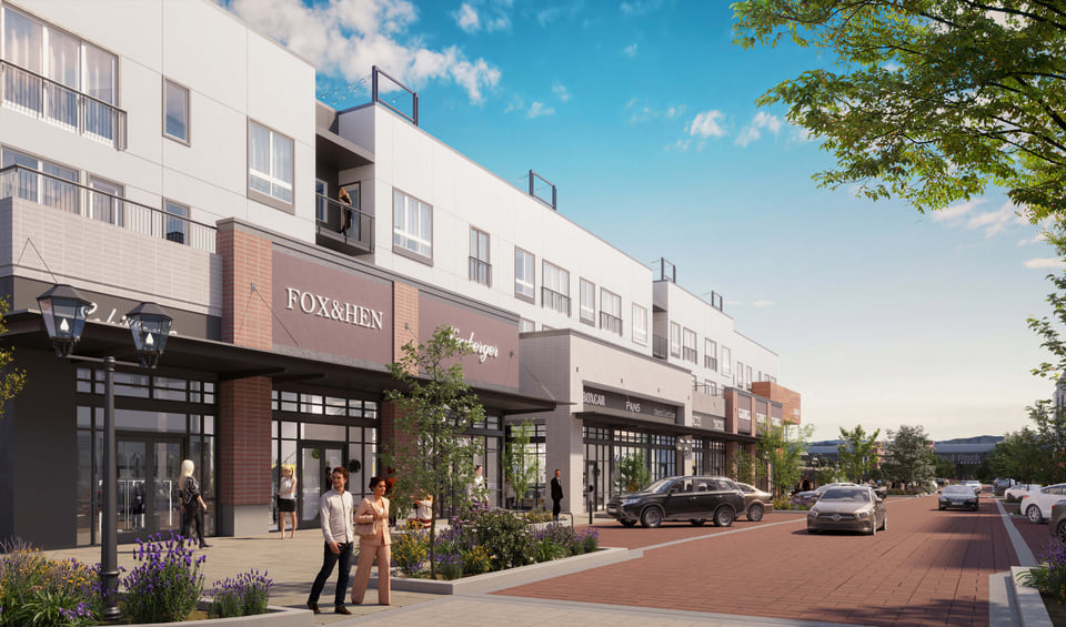 Origin Superior Colorado main-street mixed-use rendering