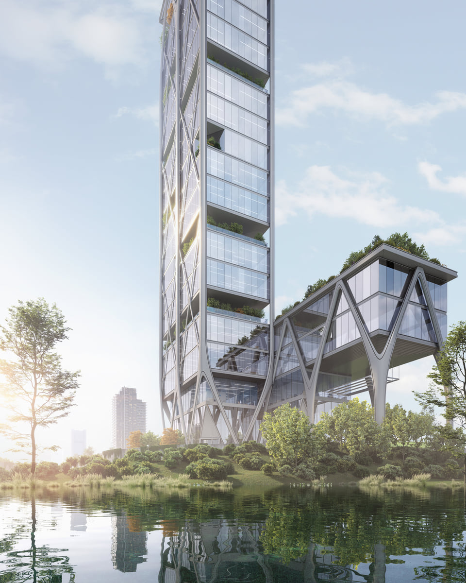 High rise Ecology rendering by Radical Galaxy Studio