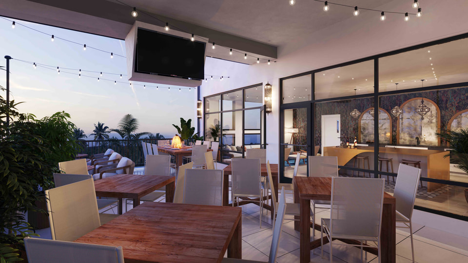 Rooftop Lounge Rendering Multifamily for Champions Gate