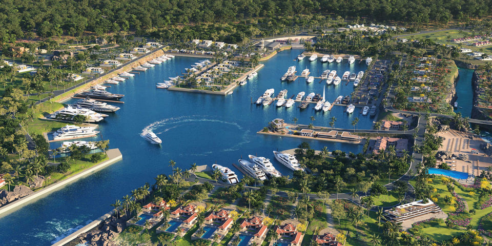 Superyacht marina Rendering created by radical galaxy studio