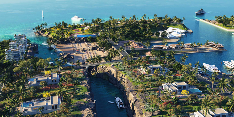 custom homes rendering overlooking the ocean