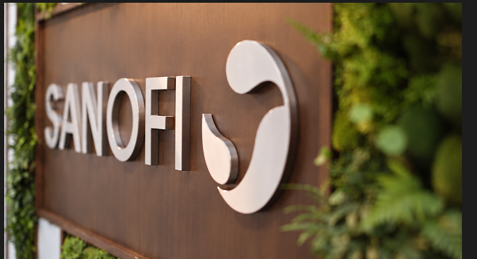 Sanofi Headquarters, Cambridge MA — HOK, Sanofi. Corporate campus animation across arrival, lobby, and workplace floors.
