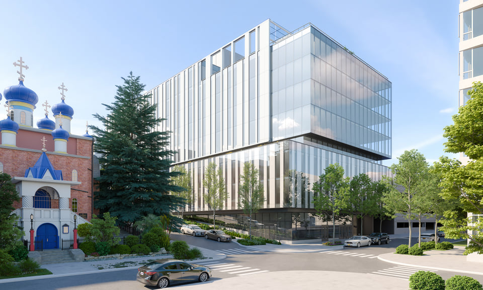 Cascadian by Unico Properties exterior rendering, Seattle South Lake Union creative office