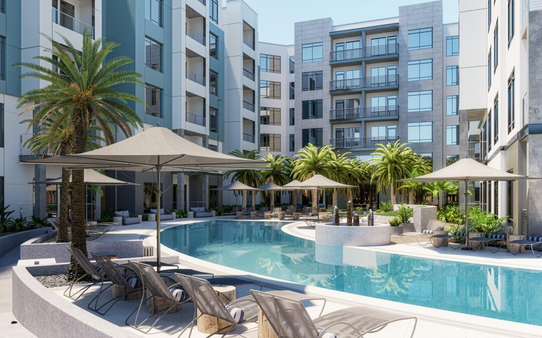 Multi Family amenities space rendering
