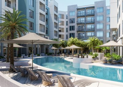 Multi Family amenities space rendering