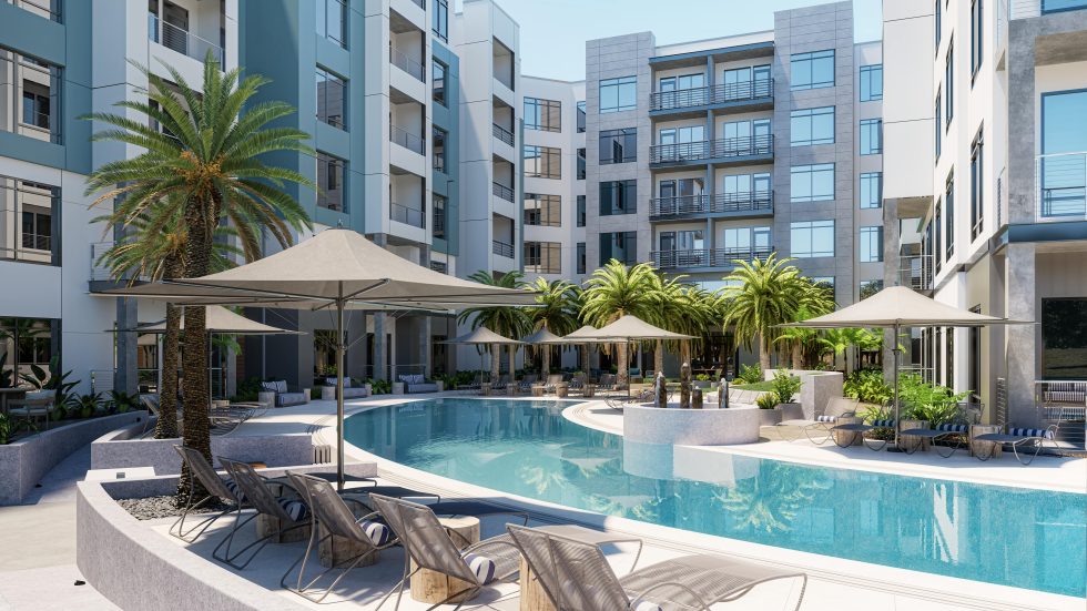 Multi Family amenities space rendering