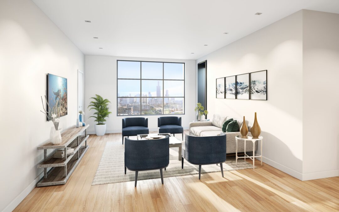 Chicago Living Room Rendering of 1400 w monroe created by radical galaxy studio