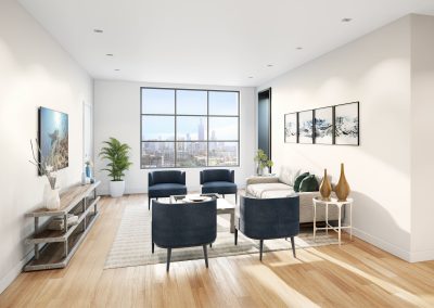 Chicago Living Room Rendering of 1400 w monroe created by radical galaxy studio