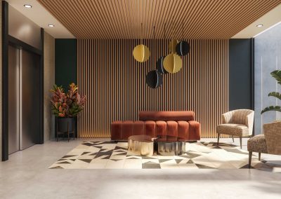 Lobby Rendering of a condominium building in Austin Texas