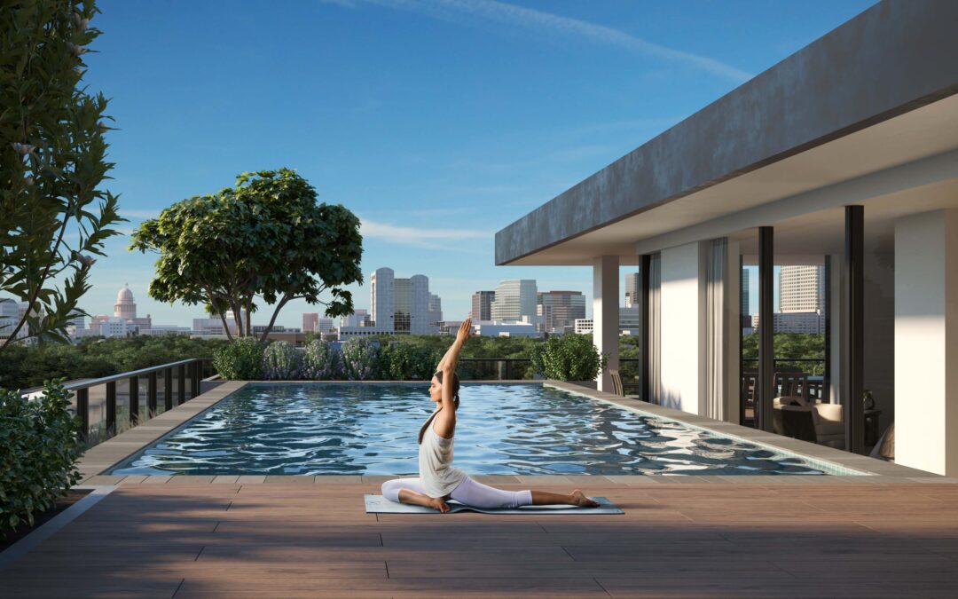 Yoga Rendering in Austin Texas of The Colorfield