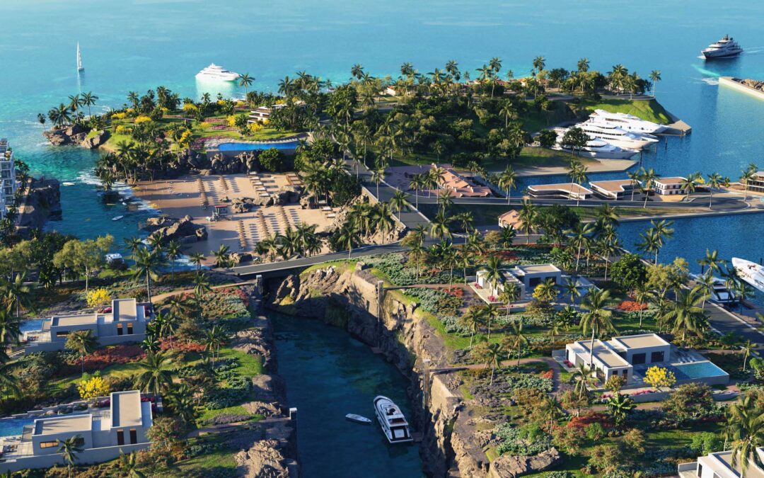 custom homes rendering overlooking the ocean