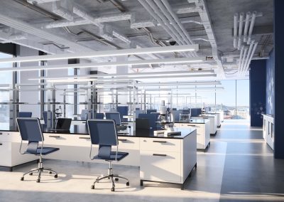 Radical Galaxy Studio created a lab space rendering of the cascadian new development in seattle.