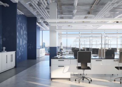 Radical Galaxy Studio created a lab space rendering of the Cascadian new development in Seattle.