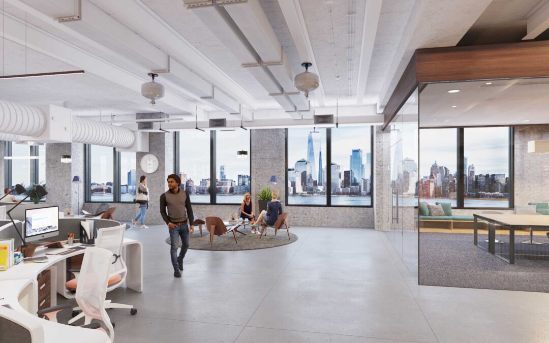Office 3d tour rendering created for Spear Street in New York