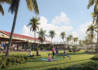 JLL multi- use real estate development with a focus on the retail complex rendering in Hawaii creating by radical galaxy studio