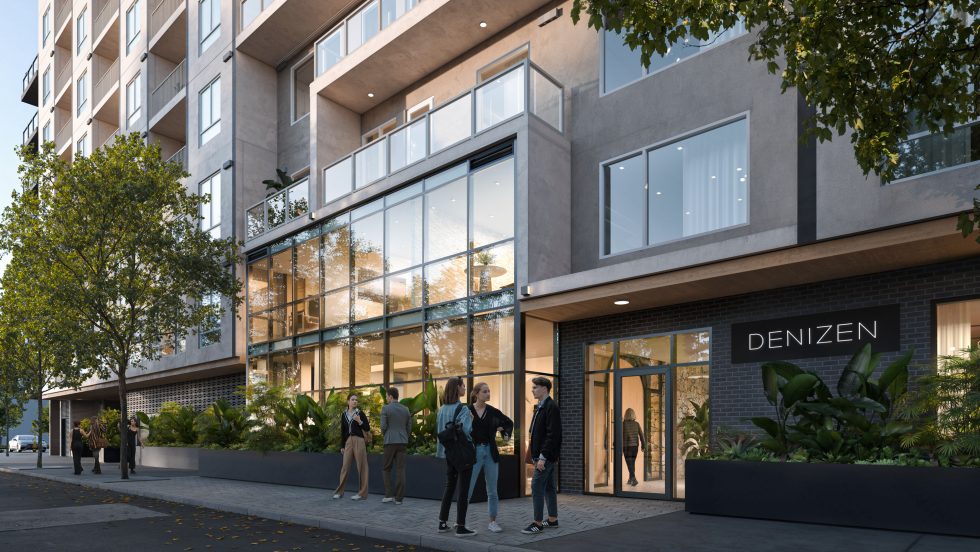 Exterior rendering for Carmel Partner Denizen San Diego project
