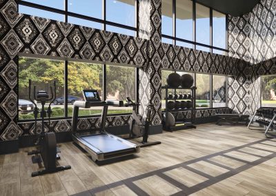 fitness center rendering in Arlington, Virginia created for cortland partners