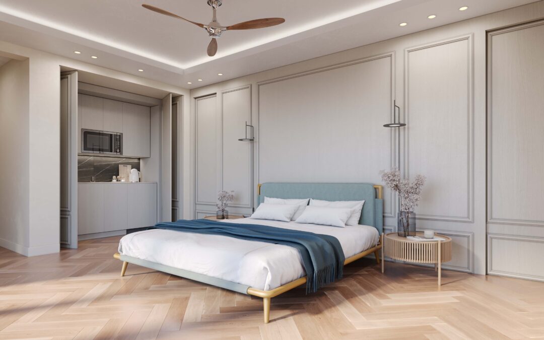 guest bedroom 3d visualization