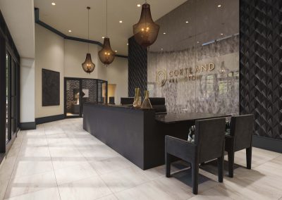 Cortland Arlington architectural visualization rendering of the lobby redesign
