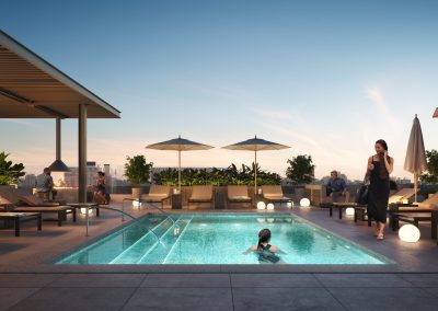 Pool rendering for apartment project in San diego