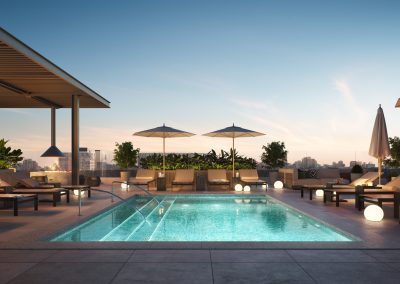 pool rendering for Carmel Partner Denizen multi-family project