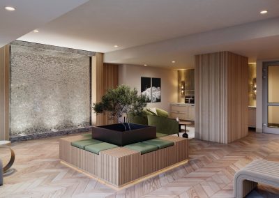 amenity space rendering for apartment complex in Virginia,